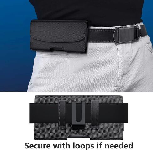 DeBin Holster for iPhone 16 Plus 16 Pro Max 15 Plus Promax 14 Plus 13pro Max 12 Max 11 Xs Max 8 Plus 7 Plus, Nylon Cell Phone Belt Holder Clip Case Carrying Pouch (Fits Phone with Protective Case) in Saudi Arabia