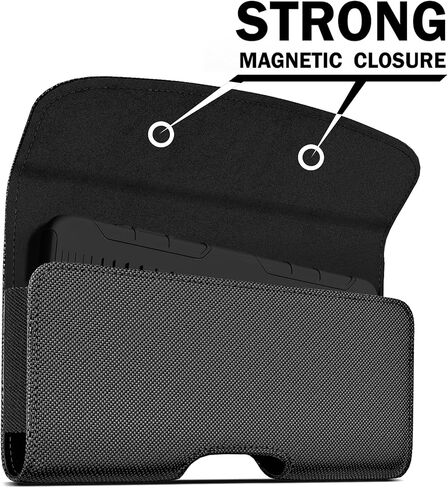 DeBin Holster for iPhone 16 Plus 16 Pro Max 15 Plus Promax 14 Plus 13pro Max 12 Max 11 Xs Max 8 Plus 7 Plus, Nylon Cell Phone Belt Holder Clip Case Carrying Pouch (Fits Phone with Protective Case) in Saudi Arabia