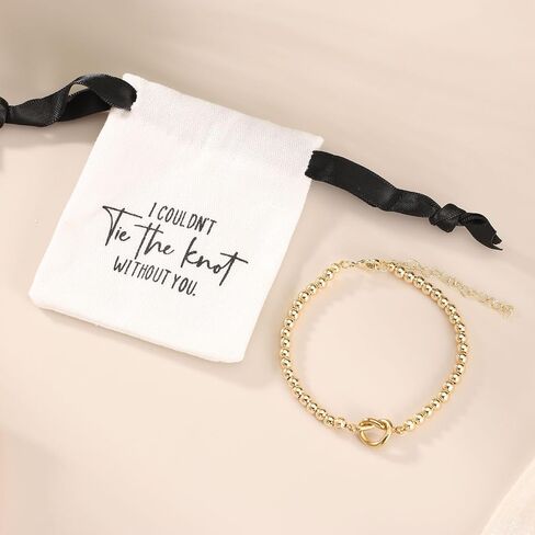 enasal 1/3/4/5/6Pcs Bridesmaid Proposal Gifts for Her, Stainless Steel Love Knot Bracelet Presents for Wedding Day in Saudi Arabia