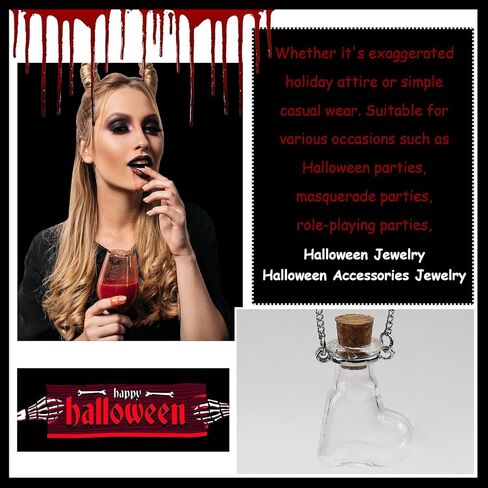 Harry and Henry Vampire Blood Vial Necklace for Women Blood Vial Choker for Halloween Cosplay Gothic Vampire Accessories in Kuwait
