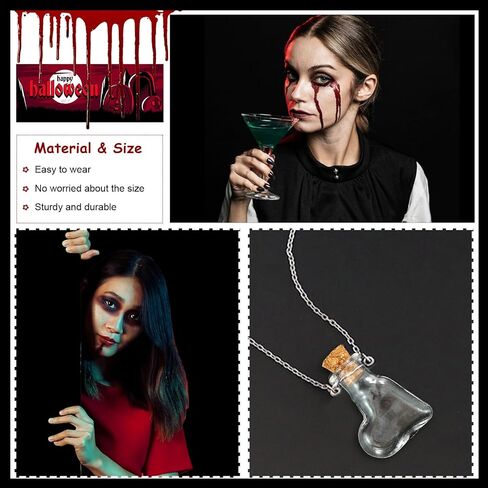 Harry and Henry Vampire Blood Vial Necklace for Women Blood Vial Choker for Halloween Cosplay Gothic Vampire Accessories in Kuwait