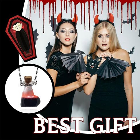 Harry and Henry Vampire Blood Vial Necklace for Women Blood Vial Choker for Halloween Cosplay Gothic Vampire Accessories in Kuwait
