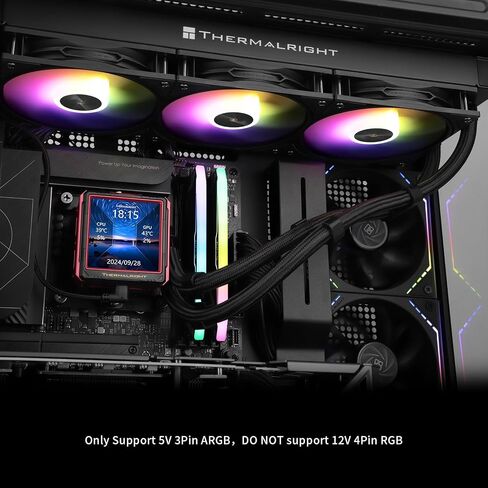 Thermalright FW360 Ultra ARGB White CPU Water Cooler with 3 PWM Fans with 2000RPM,IPS LCD Screen with 480x480 Resolution,Liquid CPU Cooler for AM5;Intel LGA1700/1851,2.88-inch LCD Display in Saudi Arabia