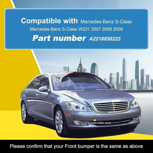 Car Front Bumper Tow Hook Cover Compatible with Mercedes-Benz S Class W221 S280 S320 S350 S400 S63 S65 2007 2008 2009 Trailer Cover Cap A2218850223 Towing Eye Cap White Right Passenger Side in Saudi Arabia