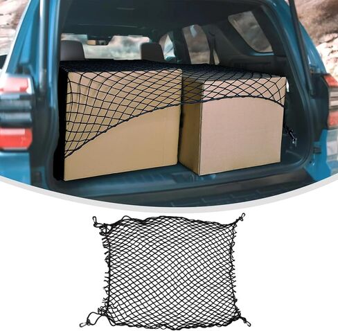 شبكة شحن Linskip متوافقة مع Toyota 4Runner 2025+، منظم صندوق السيارة، شبكة تخزين مرنة لملحقات صندوق السيارة من الجيل السادس من 4Runner باللون الأسود in Saudi Arabia