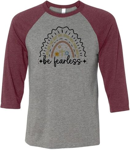TeesAndTankYou Be Fearless Christian Three-Quarter Raglan Sleeve Baseball Shirt Unisex in Saudi Arabia