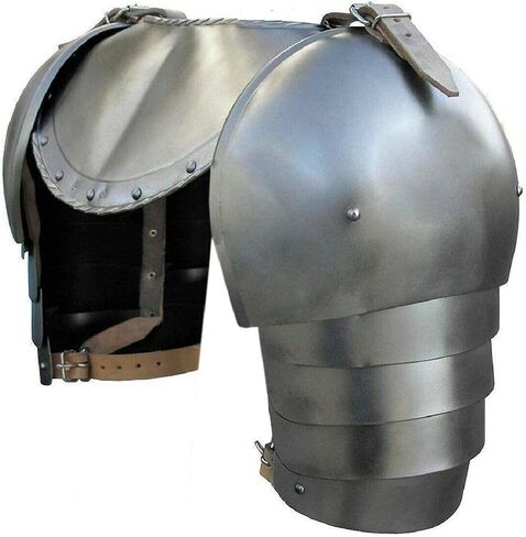 مجموعة درع Gorget and Spaulders من العصور الوسطى - درع الكتف والرقبة من Viking Crusader Pauldrons - معدات زي معدنية مصنوعة يدويًا من أجل LARP، والكوسبلاي، وإعادة التمثيل، ومكافحة SCA in Saudi Arabia