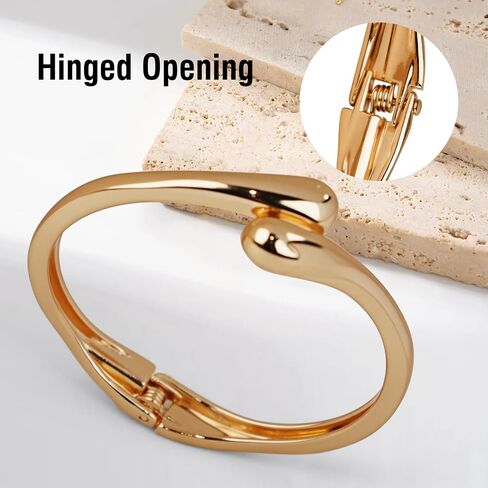 Chunky Gold Bangle Bracelets for Women Trendy 14K Gold Plated Cuff Bracelets Stack, Dainty Bracelet Sets Fashion Jewelry Gift in Saudi Arabia