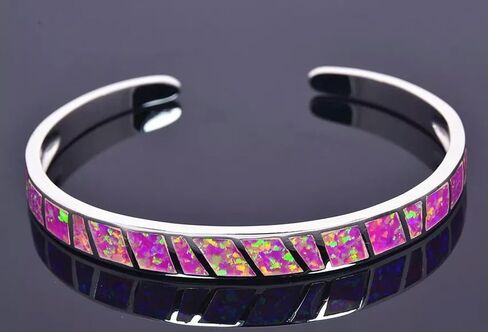Fashion Fine Purple Fire Opal Bangles 925 Sliver Jewelry for Women Girl in Saudi Arabia
