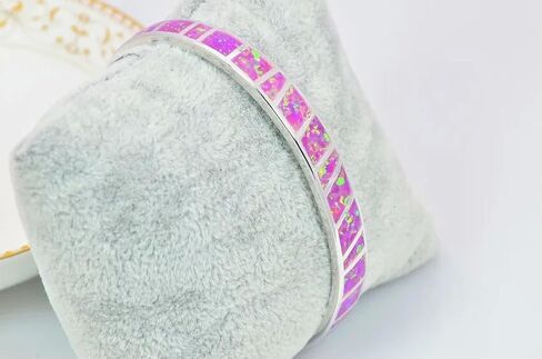 Fashion Fine Purple Fire Opal Bangles 925 Sliver Jewelry for Women Girl in Saudi Arabia