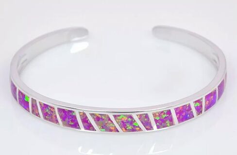 Fashion Fine Purple Fire Opal Bangles 925 Sliver Jewelry for Women Girl in Saudi Arabia