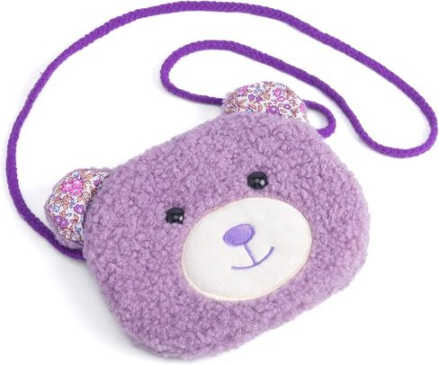 Plush Teddy Bear Crossbody Bag for Little Girls, Toddlers, Kids Age 3-8 - Purple in Saudi Arabia