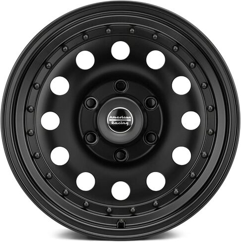 عجلة AMERICAN RACING AR62 المخصصة - 15 بوصة × 7 بوصة، -6 إزاحة، نمط مسمار 6 × 139.7، محور 108 مم - OUTLAW II قطعة واحدة باللون الأسود الساتان in Saudi Arabia