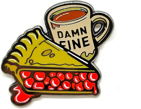 Cherry Pie Damn Fine Coffee Enamel Pin - Cooperation Series - Enamel Lapel Pin - Plated Badge for Clothing, Bags, and Lanyards in Saudi Arabia