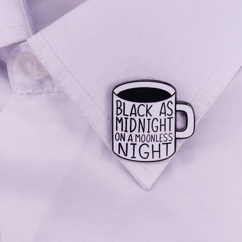Twin Peaks Black as Midnight On A Moonless Night Coffee Mug 1.25" Enamel Pin in Saudi Arabia