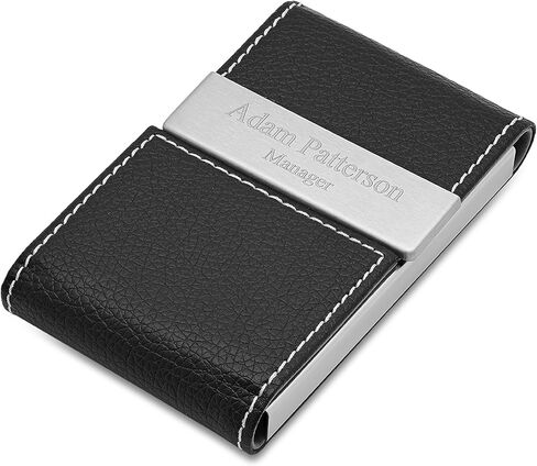 Personalized Black Leatherette Magnetic Card Holder in Saudi Arabia