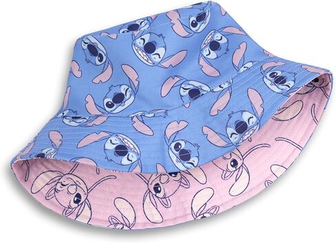 Disney Lilo & Stitch Girls Reversible Hat | Blue Stitch & Pink Angel | Soft Kids’ Sun Hat in Saudi Arabia