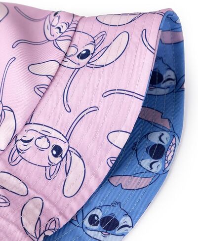 Disney Lilo & Stitch Girls Reversible Hat | Blue Stitch & Pink Angel | Soft Kids’ Sun Hat in Saudi Arabia