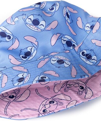 Disney Lilo & Stitch Girls Reversible Hat | Blue Stitch & Pink Angel | Soft Kids’ Sun Hat in Saudi Arabia