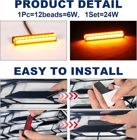 Front Grille Led Light For 2022-2025 Ford Maverick LARIAT XL XLT Accessories Raptor Style Grill Lights (DIY Style-Amber) in Kuwait