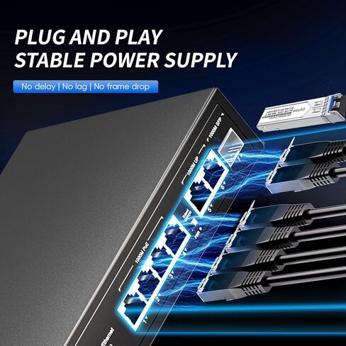 محول PoE سريع بـ 10 منافذ (8 منافذ POE + 2 وصلة تصاعدية)، 802.3af/at PoE+ 100 ميجابت في الثانية | تمتد إلى 250Mete | المعادن غير المدارة | التوصيل والتشغيل | مفتاح الكشف الذكي in Kuwait