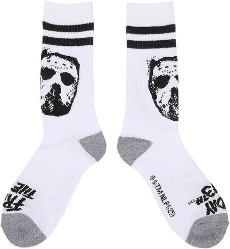 Bioworld Friday The 13th Jason Mask Men's 3-Pair Pack Glow-In-The-Dark Athletic Crew Socks in Saudi Arabia