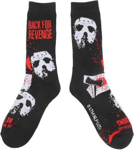 Bioworld Friday The 13th Jason Mask Men's 3-Pair Pack Glow-In-The-Dark Athletic Crew Socks in Saudi Arabia