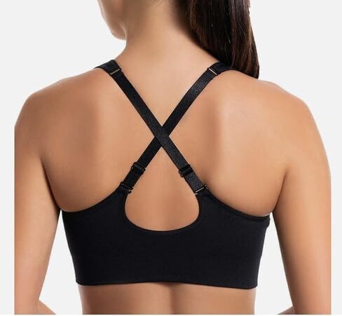 PUMA Ladies Sports Bra, Medium Impact, Convertable Back Design, Moisture Wicking, Removable Cups, 2-Pack (US, Alpha, Large, Regular, Regular, Black/White) in Saudi Arabia