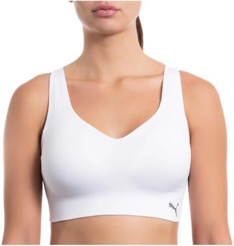 PUMA Ladies Sports Bra, Medium Impact, Convertable Back Design, Moisture Wicking, Removable Cups, 2-Pack (US, Alpha, Large, Regular, Regular, Black/White) in Saudi Arabia