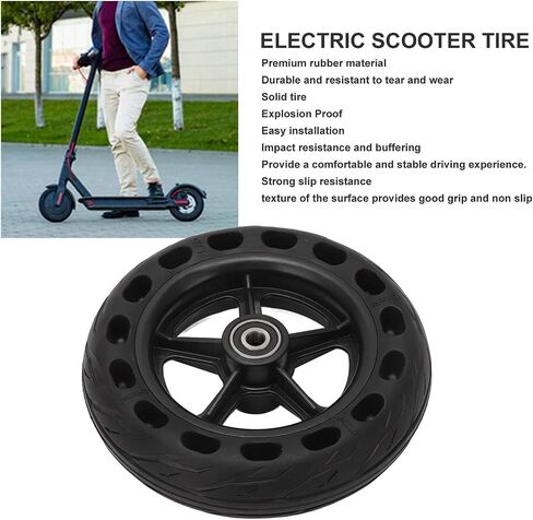 Solid Tire, 200 x 50 Electric Scooter Tyres, Electric Scooter Wheels, Explosion Proof Antislip Beehive Holes Rubber Solid Wheel Tires, 8 Inch Electric Scooter Tire in Saudi Arabia