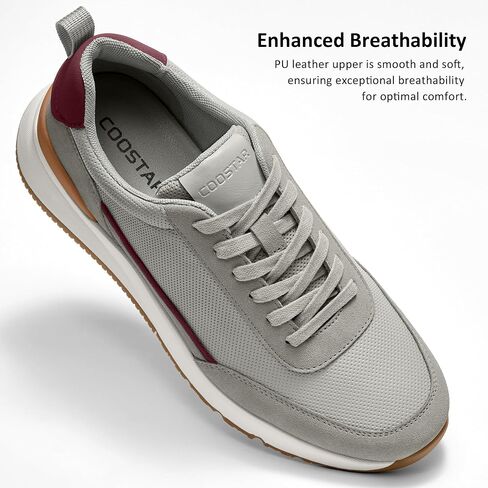 Mens Casual Shoes Comfortable Dress Sneakers Lightweight Lace-up Non Slip Walking Shoes in Kuwait