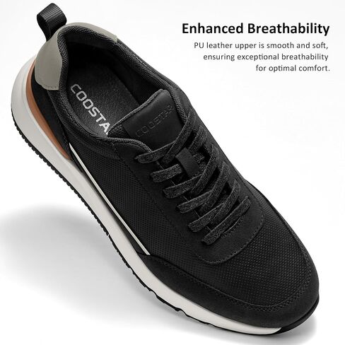 Mens Casual Shoes Comfortable Dress Sneakers Lightweight Lace-up Non Slip Walking Shoes in Kuwait
