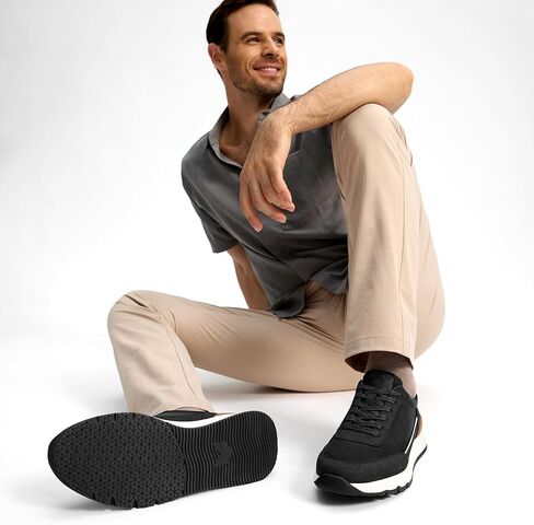 Mens Casual Shoes Comfortable Dress Sneakers Lightweight Lace-up Non Slip Walking Shoes in Kuwait