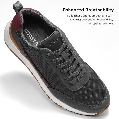 Mens Casual Shoes Comfortable Dress Sneakers Lightweight Lace-up Non Slip Walking Shoes in Kuwait