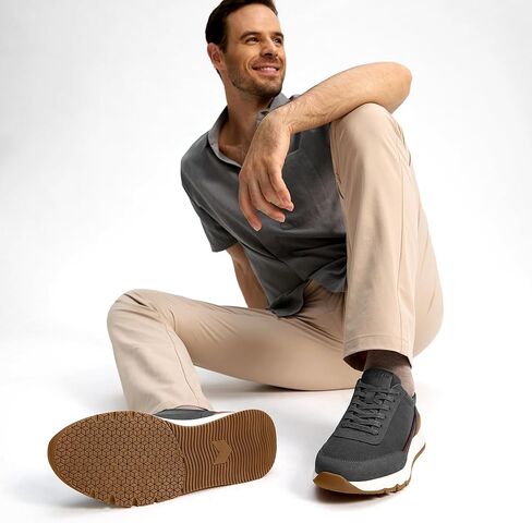 Mens Casual Shoes Comfortable Dress Sneakers Lightweight Lace-up Non Slip Walking Shoes in Kuwait