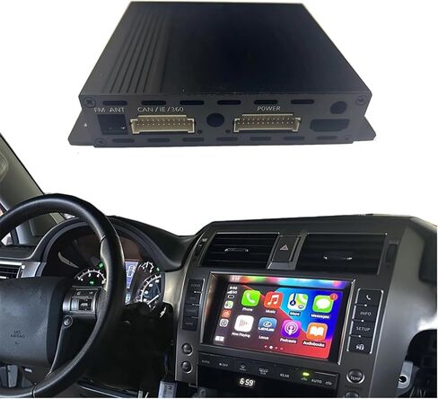 مجموعة توصيل وتشغيل CarPlay اللاسلكية لسيارة Lexus GX 460 2015 إلى 2021، مجموعة فك ترميز Carplay التحديثية تدعم Android Auto، رابط المرآة، كاميرا عكسية، محرك USB in Kuwait