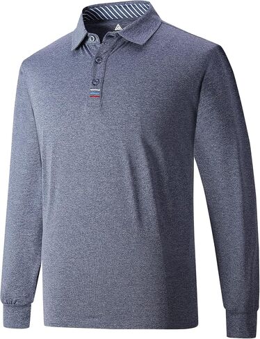 Men’s Polo Shirts Long Sleeve Moisture Wicking Golf Polo Athletic Collared Shirt Tennis T-Shirt in Saudi Arabia