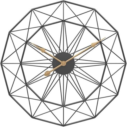 Modern Wall Clock Geometry Wall Clock, Silent Waterproof Art Wall Decoration for Home Living Room Study Decoration Clock, Gold 50 x 50 in Saudi Arabia