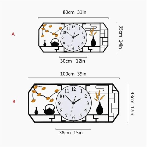 Wall Clock Mute Modern Wall Clock Creative Simplicity Large Wall Clock Chinese Style Living Room Decoration Wall Clock30 Inches 39 Inches Clocks for Living Room Decor (B) in Saudi Arabia