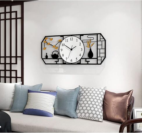 Wall Clock Mute Modern Wall Clock Creative Simplicity Large Wall Clock Chinese Style Living Room Decoration Wall Clock30 Inches 39 Inches Clocks for Living Room Decor (B) in Saudi Arabia