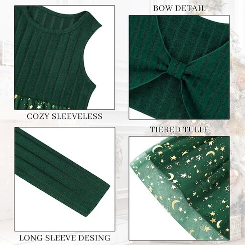 Toddler Girl Fall Dress Girls Sleeveless Dresses and Long Sleeve Cardigan Sets Fall Clothes Outfits for Little Girls 2-8T in Saudi Arabia