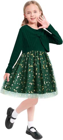 Toddler Girl Fall Dress Girls Sleeveless Dresses and Long Sleeve Cardigan Sets Fall Clothes Outfits for Little Girls 2-8T in Saudi Arabia