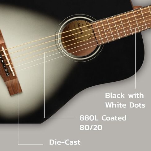 Fender FA-15 3/4-Scale Kids Steel String Acoustic Guitar - Natural Bundle with Gig Bag, Tuner, Strap, Picks, Fender Play Online Lessons, and Austin Bazaar Instructional DVD in Saudi Arabia