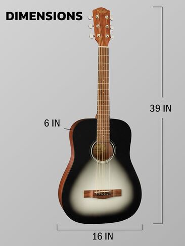Fender FA-15 3/4-Scale Kids Steel String Acoustic Guitar - Natural Bundle with Gig Bag, Tuner, Strap, Picks, Fender Play Online Lessons, and Austin Bazaar Instructional DVD in Saudi Arabia
