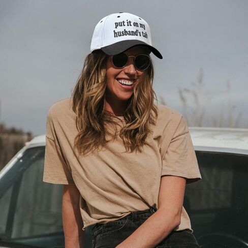 Put It on My Husbands Tab Hat, Funny Vintage Trucker Hats Adjustable Cap for Men Women Classic Baseball Caps in Saudi Arabia