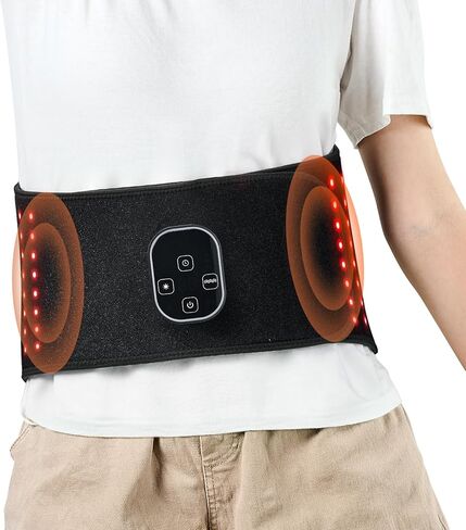 VEVOR Red Light Therapy Belt for Waist & Shoulder, 660nm & 850nm Wrap Device with Timer, 80 LED, 3-Level Vibration & 10Hz Pulse, Cordless Light Therapy Pad for Pain Relief & Skin Health in Saudi Arabia