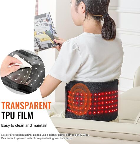 VEVOR Red Light Therapy Belt for Waist & Shoulder, 660nm & 850nm Wrap Device with Timer, 80 LED, 3-Level Vibration & 10Hz Pulse, Cordless Light Therapy Pad for Pain Relief & Skin Health in Saudi Arabia