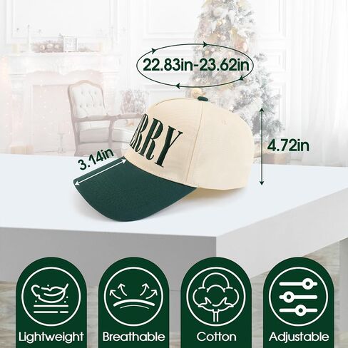 Embroidered MERRY Christmas Hat, Adjustable Santa Vintage Trucker Hat, Cotton Baseball Cap Xmas Gift for Women Men in Kuwait