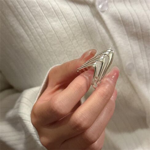 V Shape Multilayer Open Rings Minimalist Pointed Chevron Engagement Promise Dainty Adjustable Finger Wedding Band Stackable Eternity Ring Unique Cocktail Party Simple Jewelry for Women Girlfriend in Saudi Arabia
