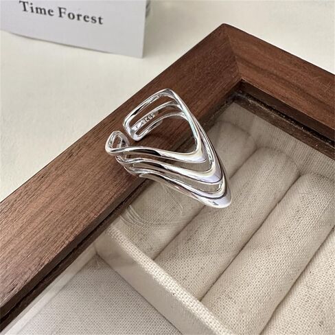 V Shape Multilayer Open Rings Minimalist Pointed Chevron Engagement Promise Dainty Adjustable Finger Wedding Band Stackable Eternity Ring Unique Cocktail Party Simple Jewelry for Women Girlfriend in Saudi Arabia